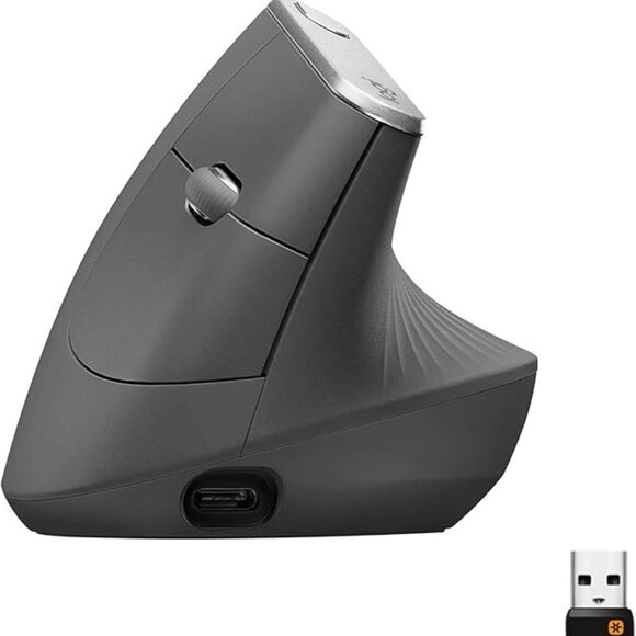 Logitech MX Vertical Mouse - USB, Bluetooth, 2.4GHz - Graphite New - Picture 1 of 1